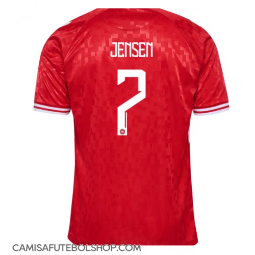 Camisa de time de futebol Dinamarca Mathias Jensen #7 Replicas 1º Equipamento Europeu 2024 Manga Curta